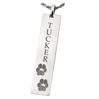 Classic Vertical Double Paw Sterling Keepsake